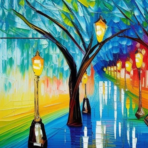 Bagua City Stonehenge in Neo-Impressionist Style