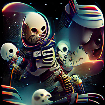 Scary skeleton astronaut in space Behance HD