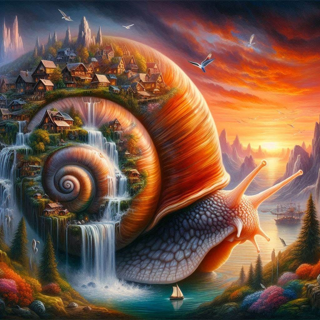 Fantasy Snail with summer scape