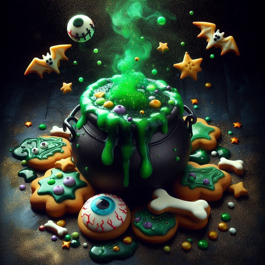 Halloween cauldron cookies
