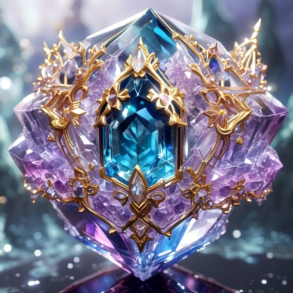 Ultra_Rare_Inanna's_Wisdom_Andara_Monatomic_Andara_Crystal_with_Ethereal_Gold_&_Ethereal_Silver_Andara, glass, glass aesthetics, <lora:Yuli...