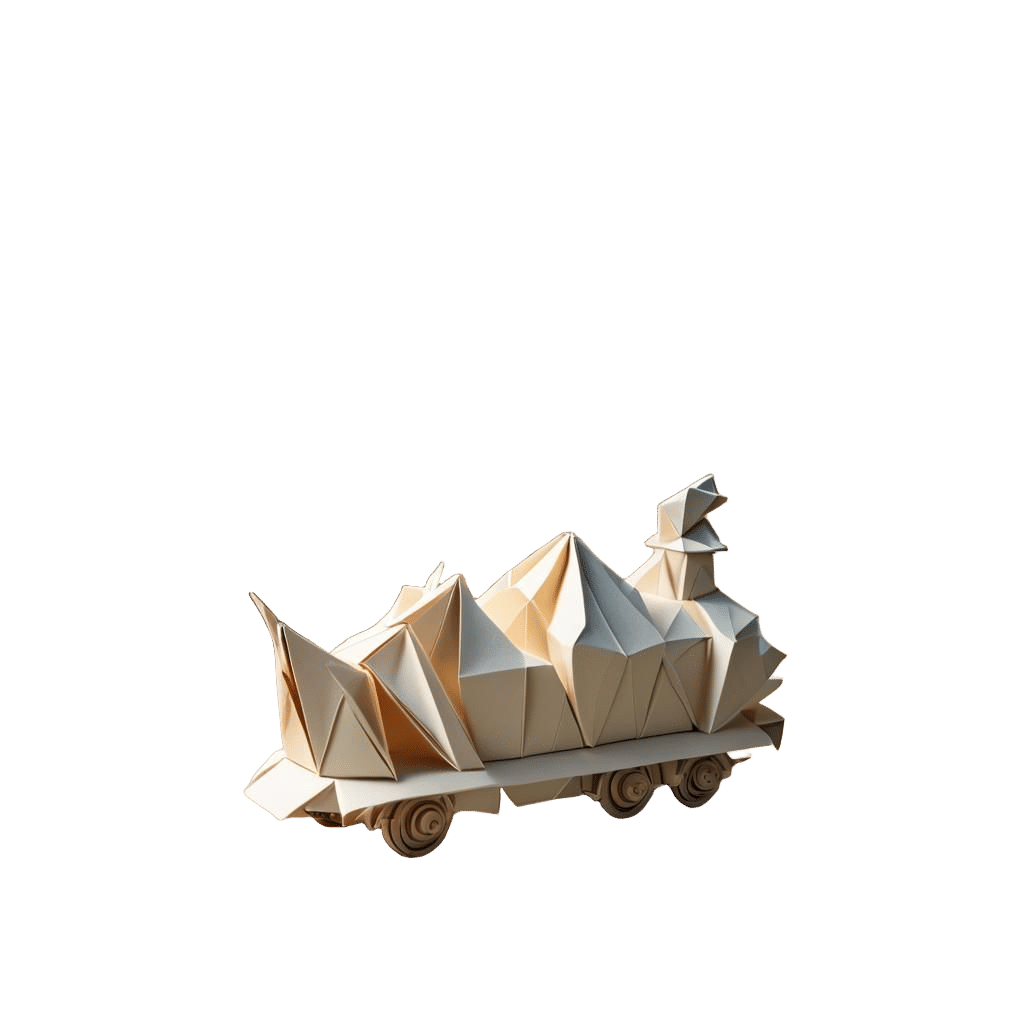 Origami Train Papercraft in 8K Resolution