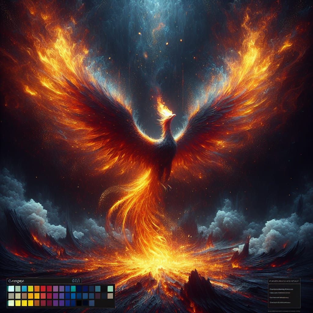 A majestic phoenix