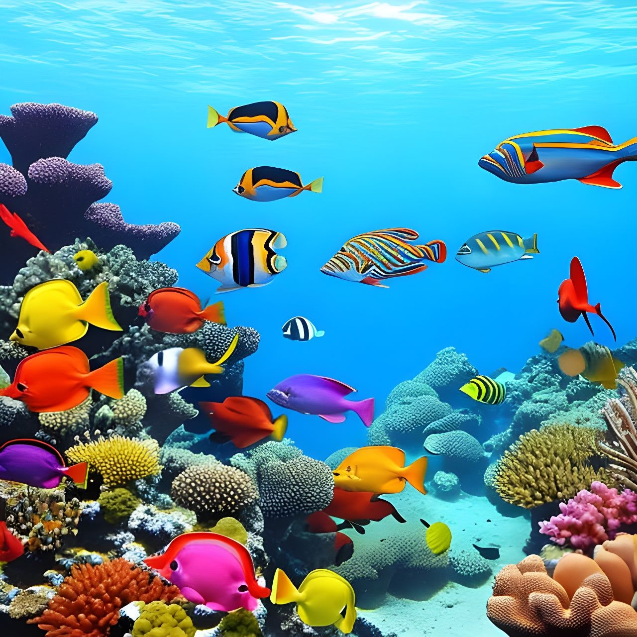 Coral Reef with colourful Fish