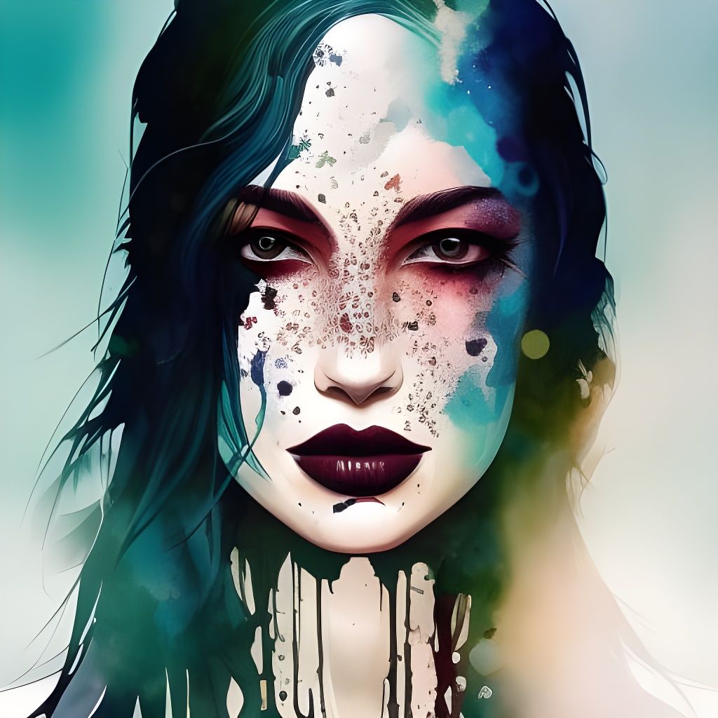 woman portrait painting, in the style of Conrad Roset