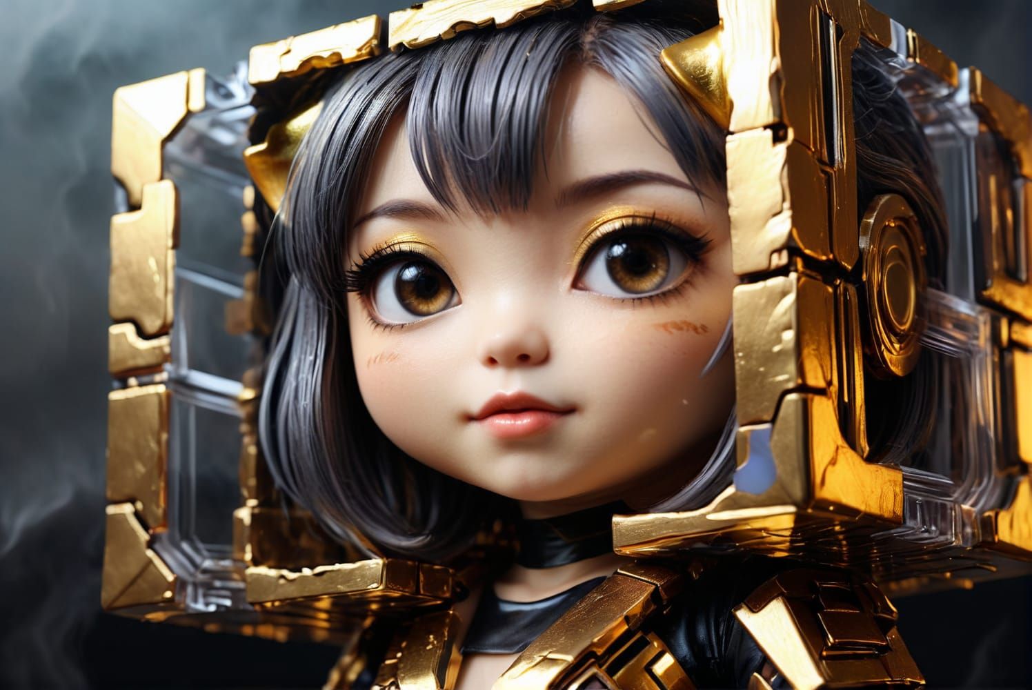 Chibi and golden helmet - AI Generated Artwork - NightCafe Creator