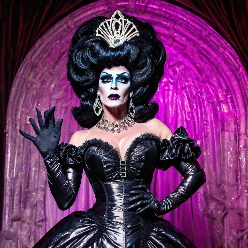 Satin Wonderland of Sissy Dresses and Wigs and Gloves and Makeup Mirrors. Poofy Extravagant Ultra Femme Drag Queen