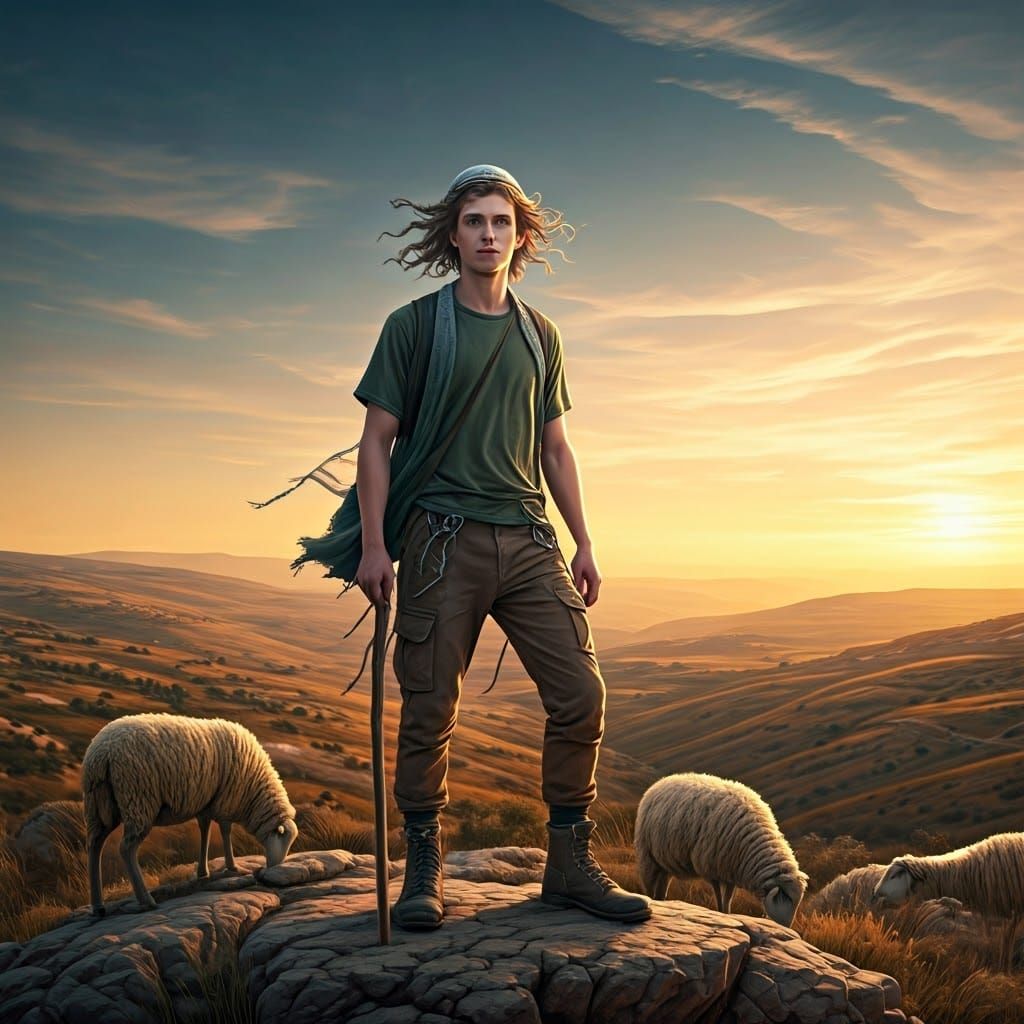 A Young Hilltop Settler Embracing the Judean Landscape