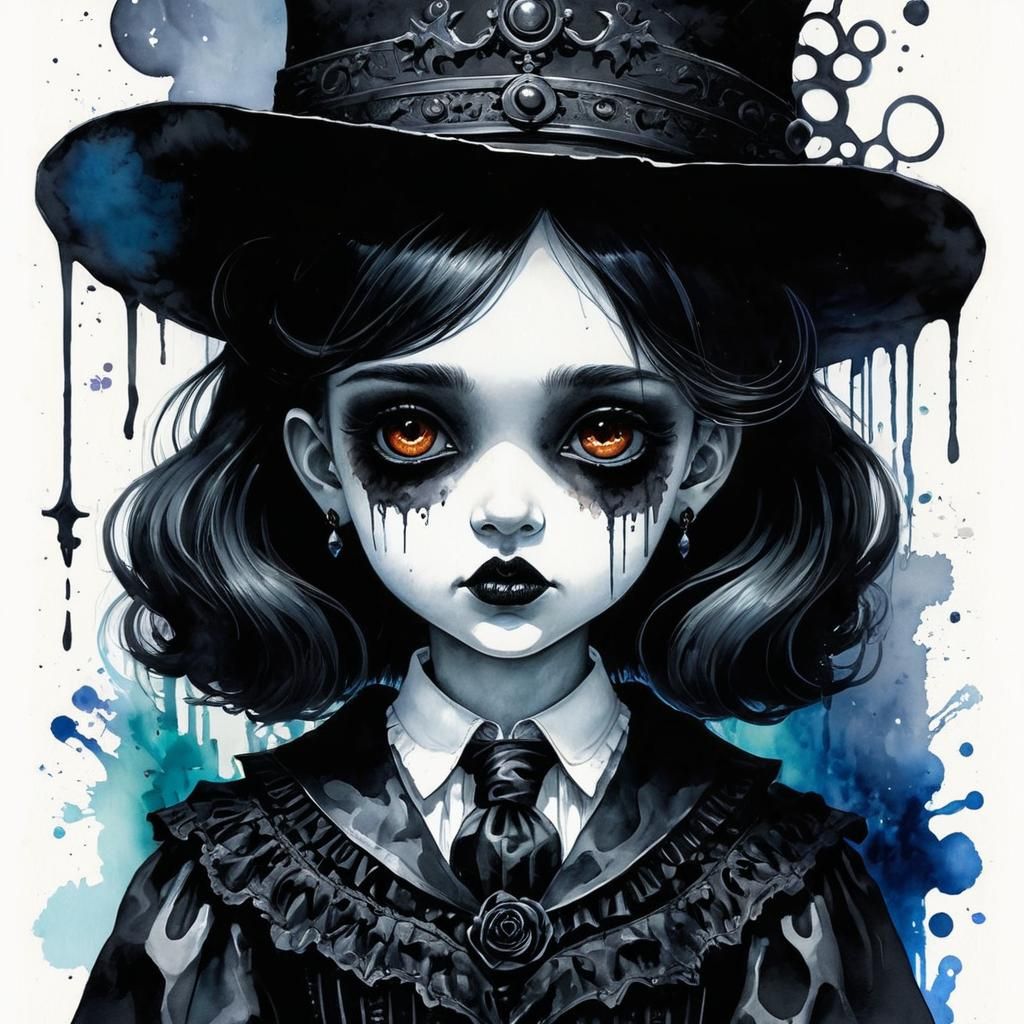 Black no. 1 (little miss scare-all) gothic art dreamcore mysterious ...