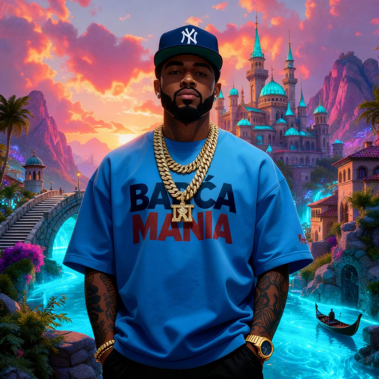 Fiery Car Burning City Matte Painting