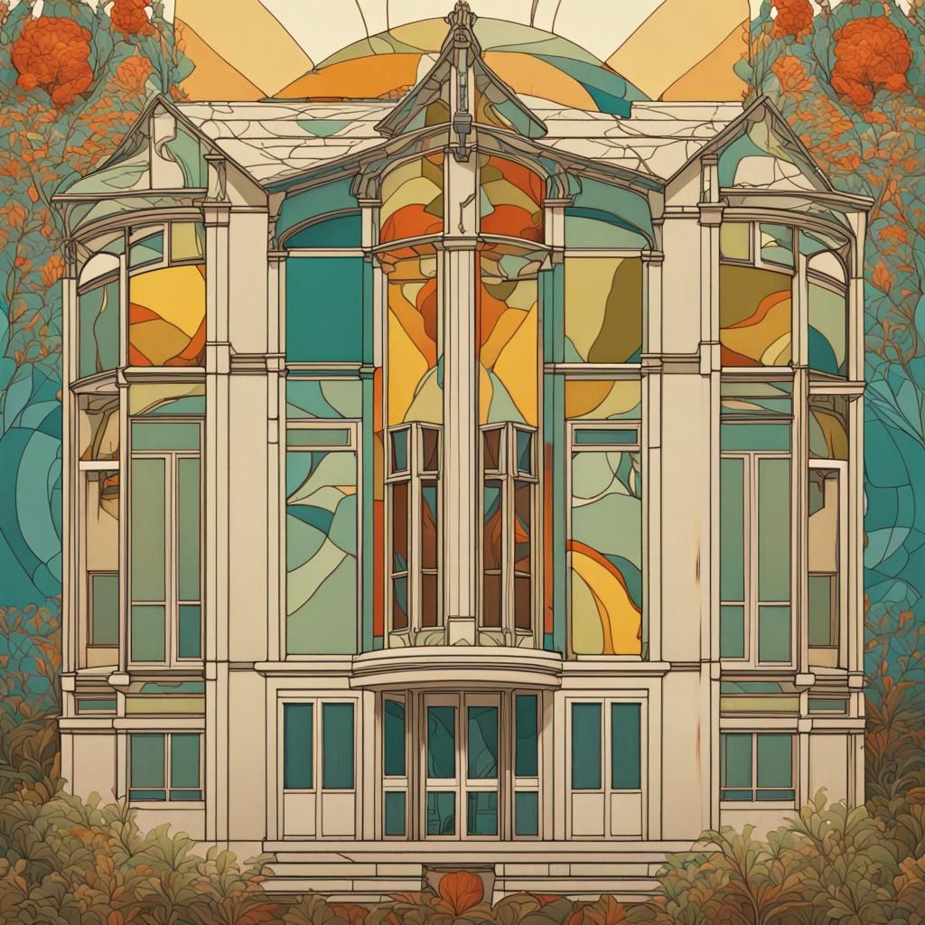 Art nouveau house - AI Generated Artwork - NightCafe Creator
