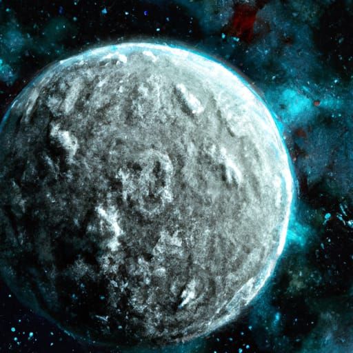 A planet made of snow viewed from space