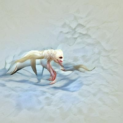 Gaunt feral albino skinwalker
