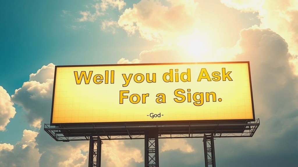 1/28/2025-NC Challenge Silly Billboards Well You Did Ask For A Sign-Signed God Art By Archangel Tara  by @Archangel Tara 