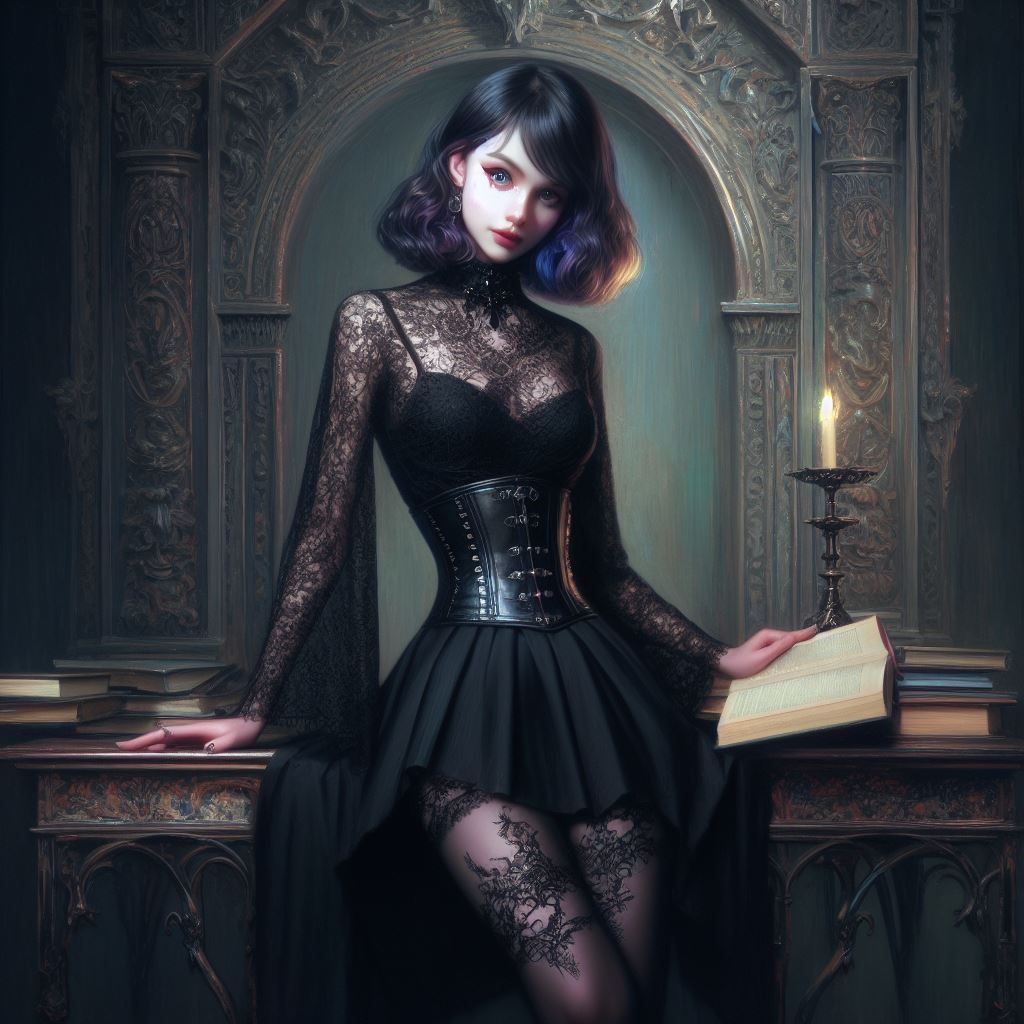 Black Lace and a Splash of Purple