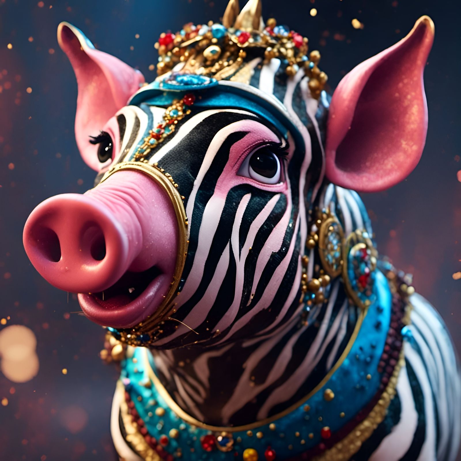 Zebra Pig - AI Generated Artwork - NightCafe Creator