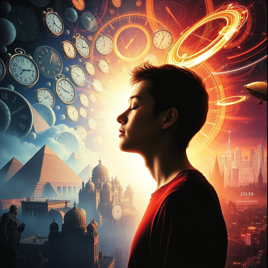 Epic cinematic, surreal vision of a mind traveling through time   by @TKWien