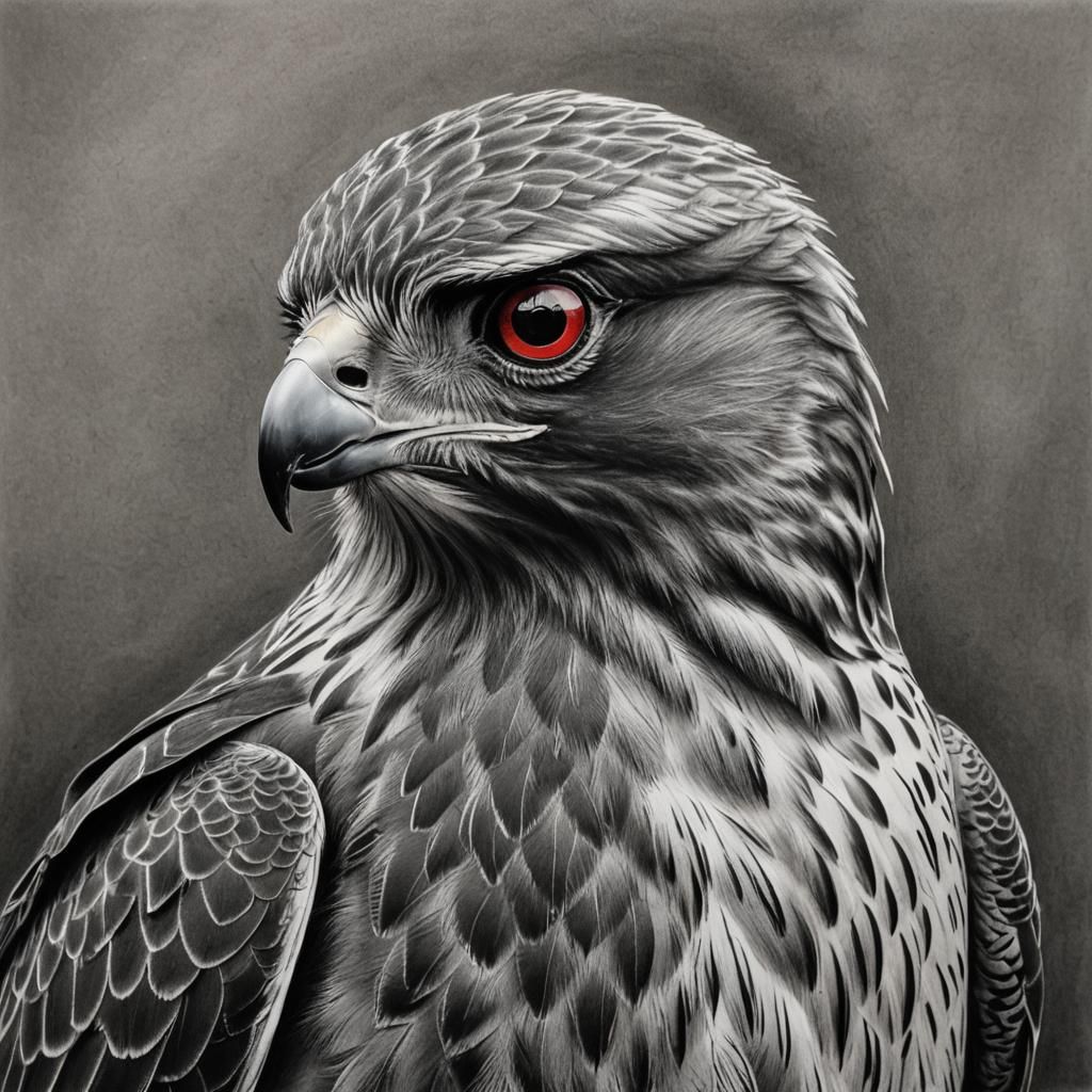 falcon that is red and grey