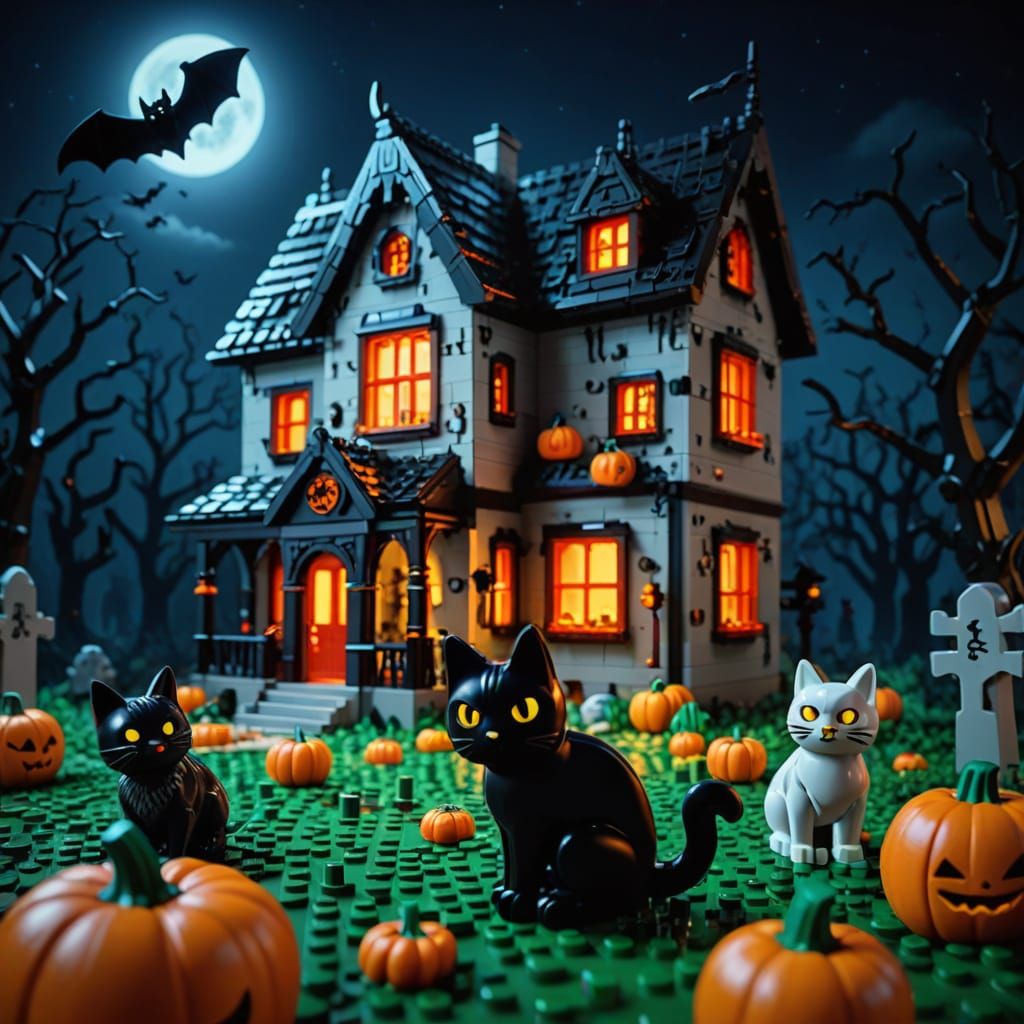 Haunted house made of Lego bricks  by @Ana Yong