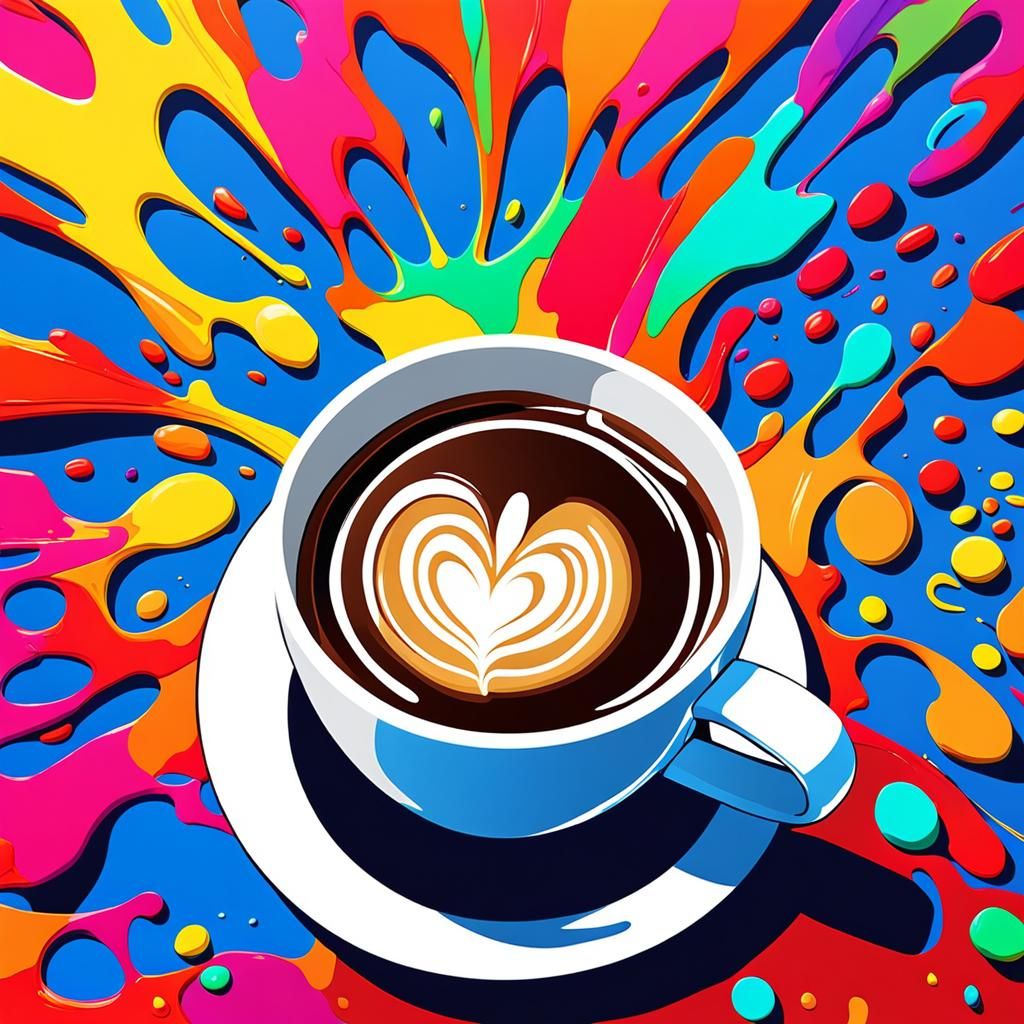 a multitude of colored splatches of paint forming a picture ...