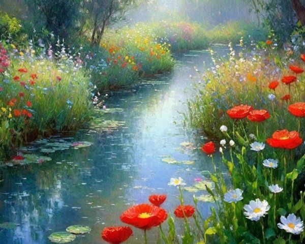 Flowers by the creek