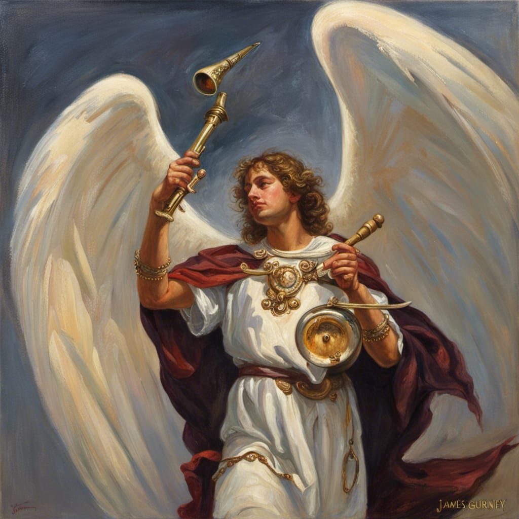 Archangel Gabriel Blowing the Horn - AI Generated Artwork - NightCafe ...
