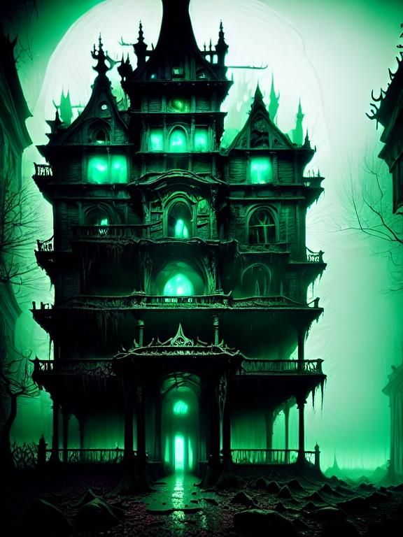 Fractal Non-Euclidean Architecture Innsmouth; Dark background soft volumetric lighting Moonlit Architecture by H.P. Lovecraft; <lora:Structu...