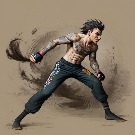 A nice hedgehog in tattoos is rushing to MMA fight training ...