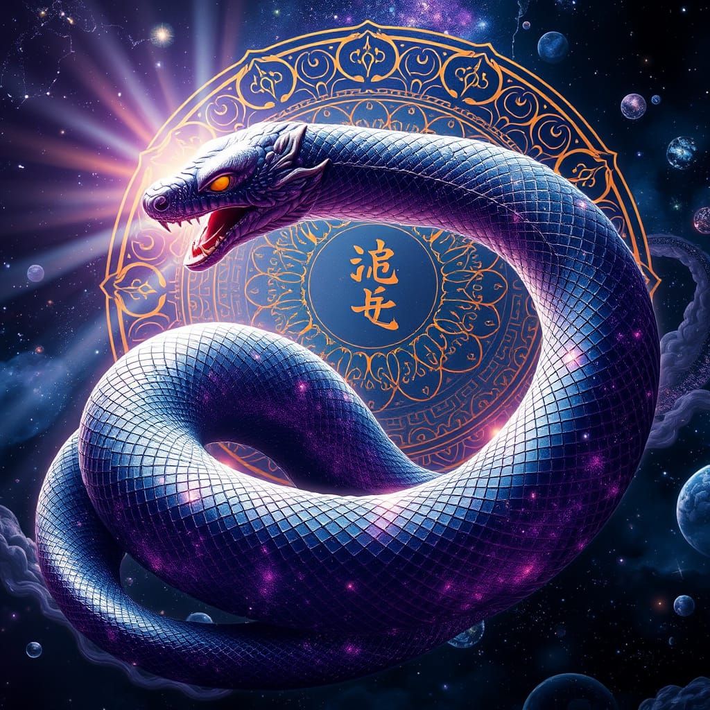 Serpentine Symphony - A Cosmic Dance of Transformation  by @k_pop_hal_abeoji
