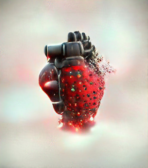 Strawberry hand grenade just started to explode
