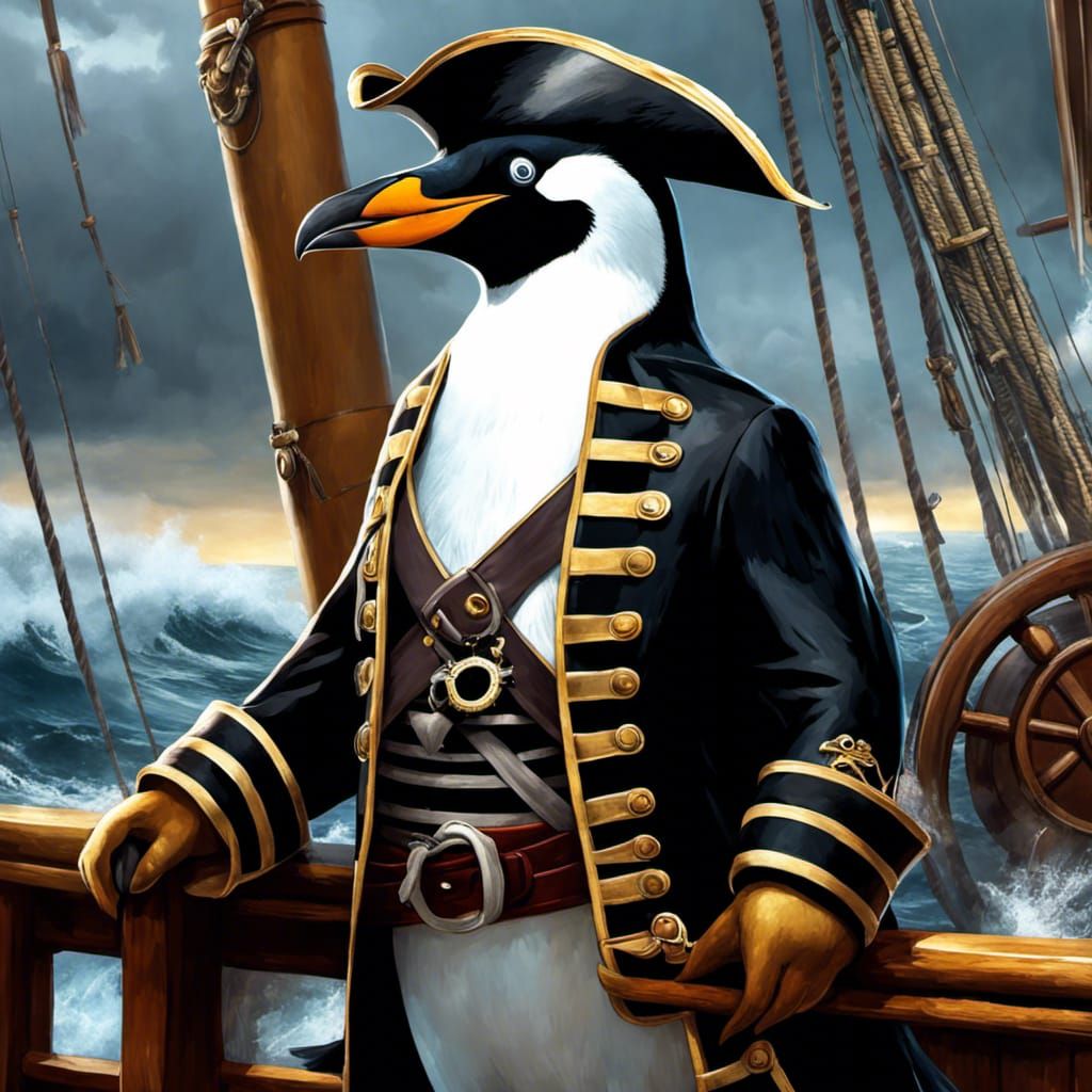 Pirate Penguin - AI Generated Artwork - NightCafe Creator