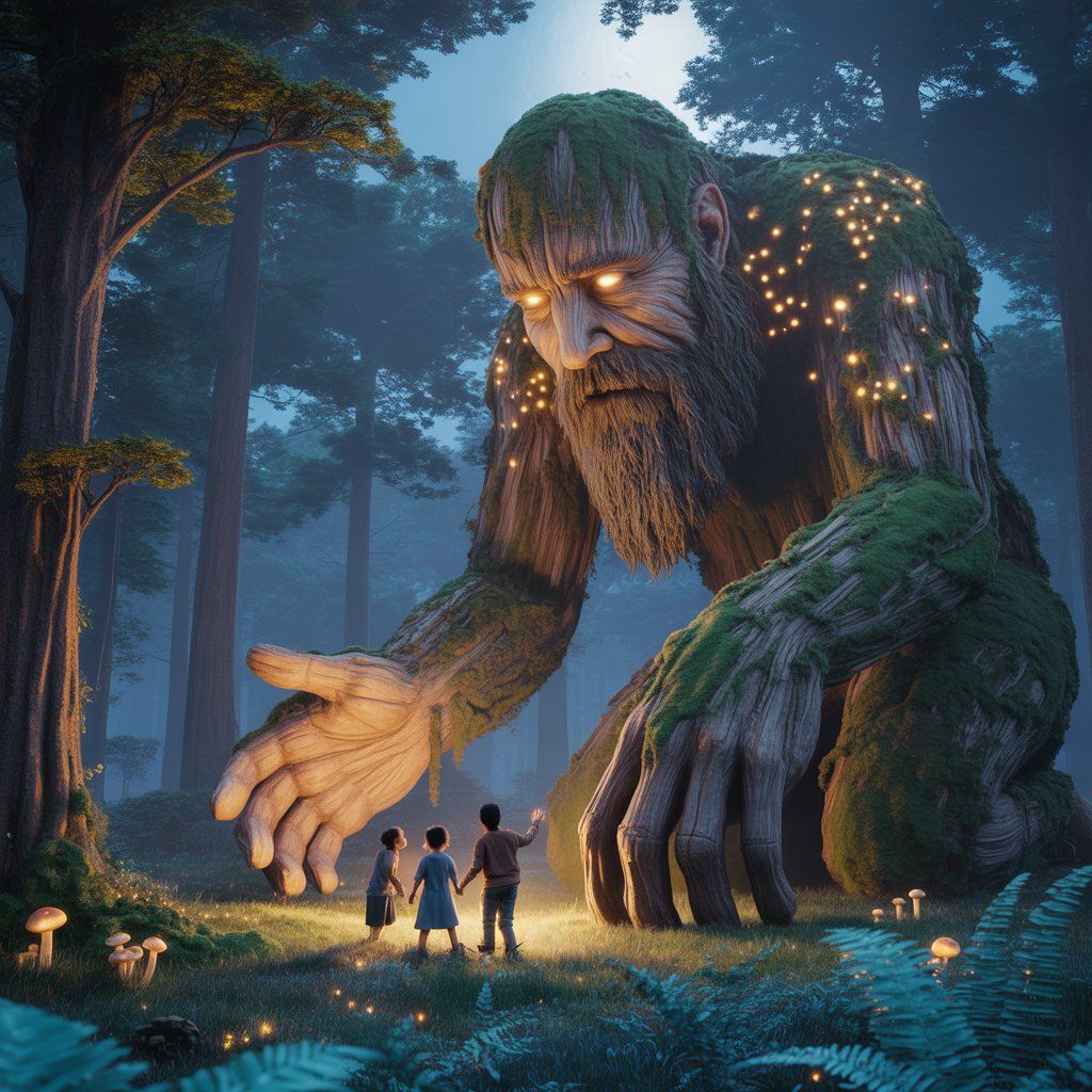 forest monster saves children