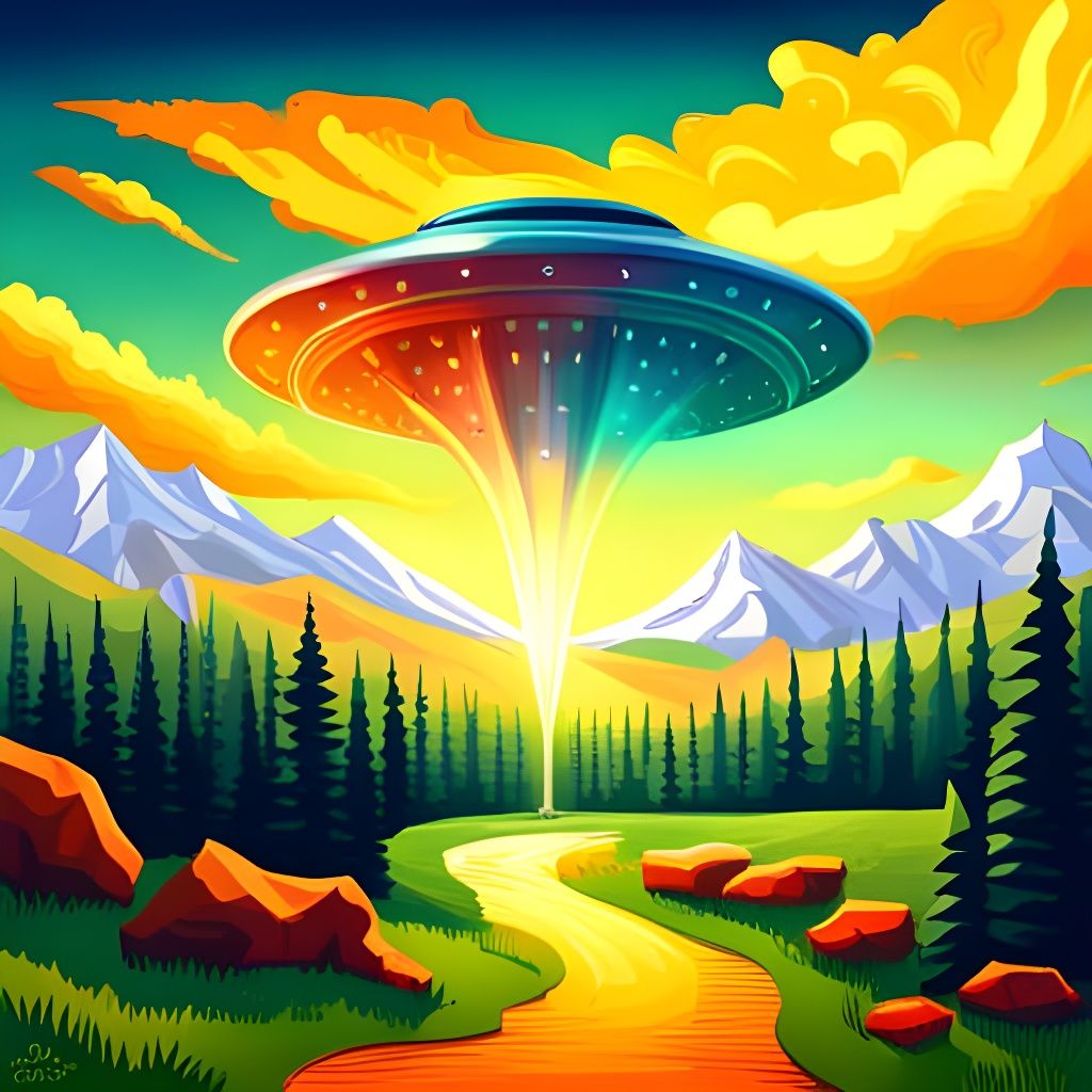 Ufo in Nature - AI Generated Artwork - NightCafe Creator