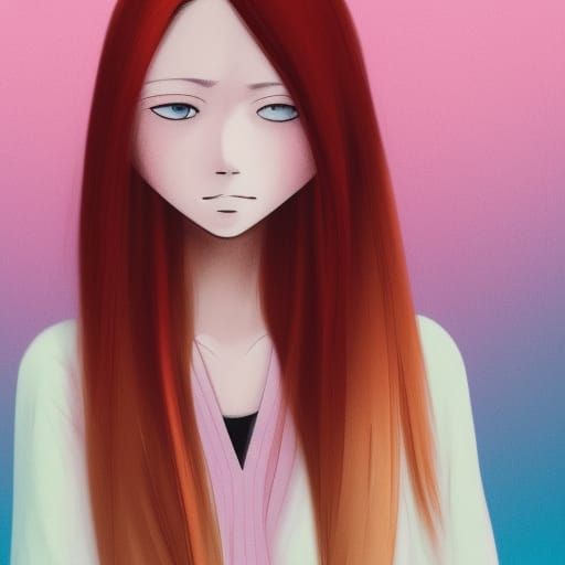 Portrait of a young woman Studio Ghibli
