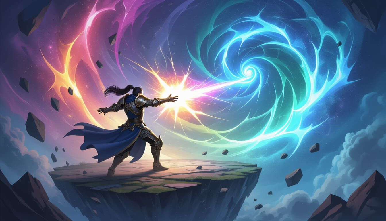 The Arcane Mage Knight Sealing A Portal