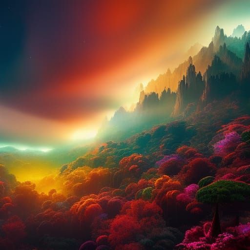 Surrealistic background, love and hate where love is winning...