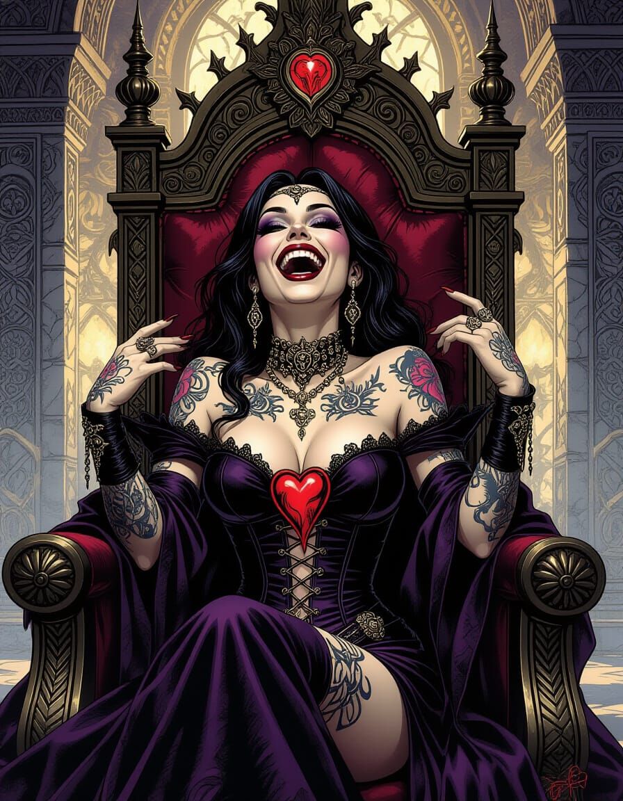 Gothic Vixen Devours Jinn King's Heart in Dark Fantasy