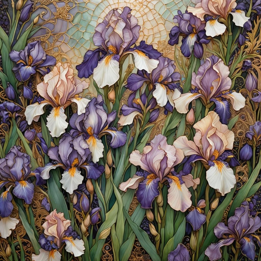 Stained glass Irises in full bloom  by @Andy