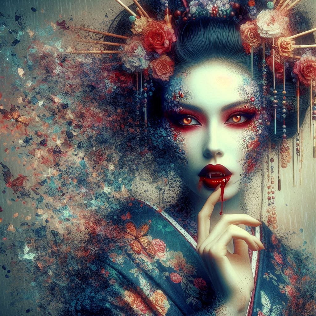 double exposure beautiful fantasy DALL-E 3 portrait landscape..