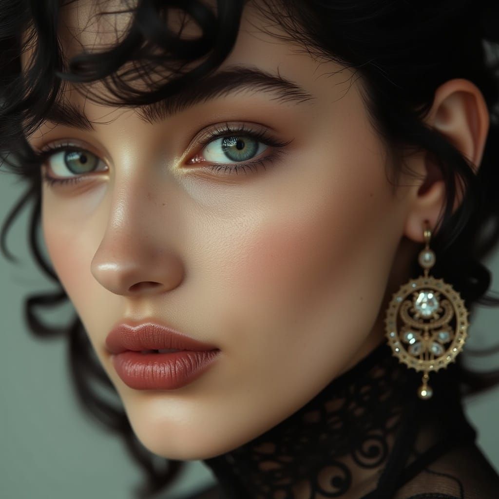  <lora:Starry eyes:1.0> A closeup on a beautiful woman 