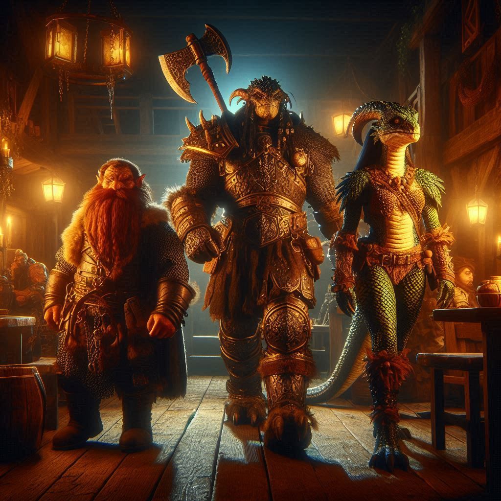 A Dwarf, an Orc, and a Lizard Woman walk into a bar ...