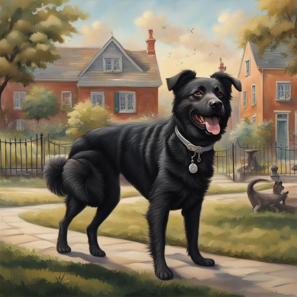The image captures a hyper-realistic scene of a medium-sized...