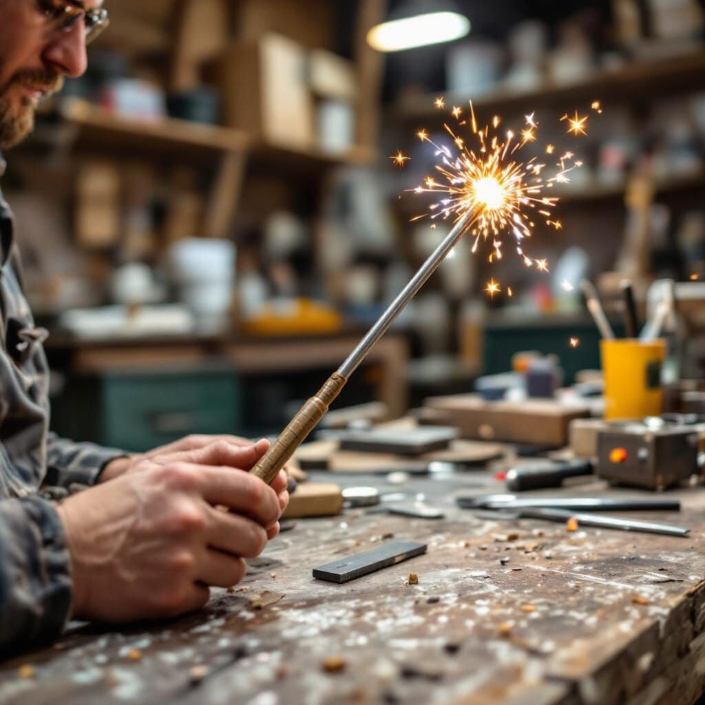 Magic wand tester in a workshop