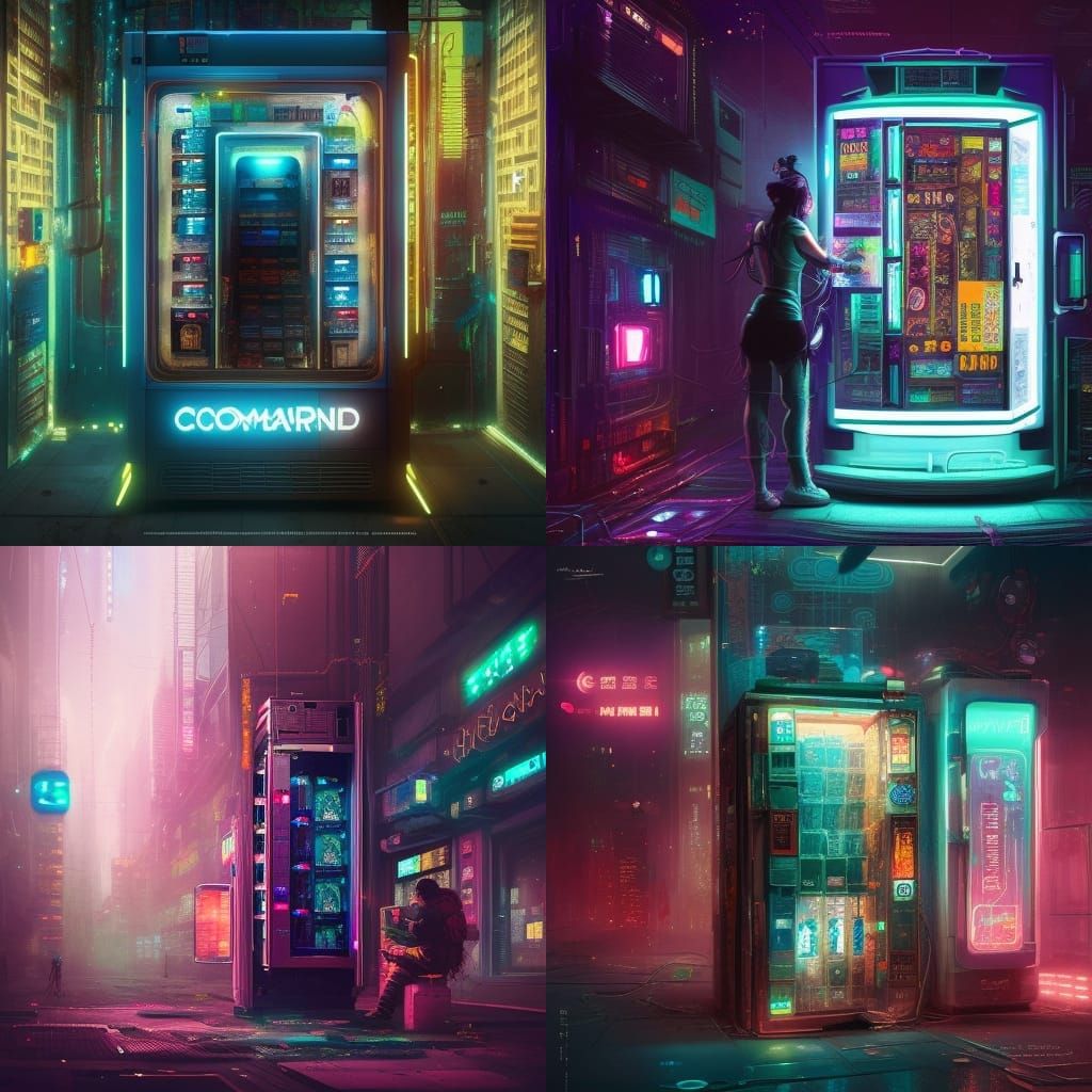 Cosmic-moonlit vending machine