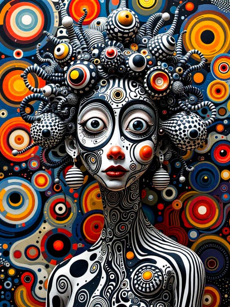 Eccentric Clay Pottery Bust