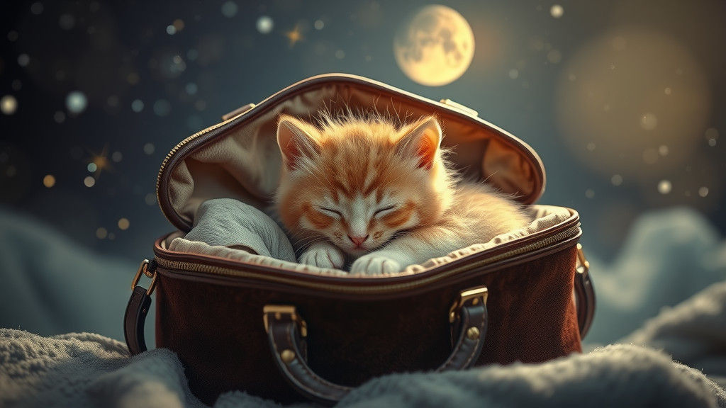 Sleeping Cat inside Mom's Bag🐱👜✨