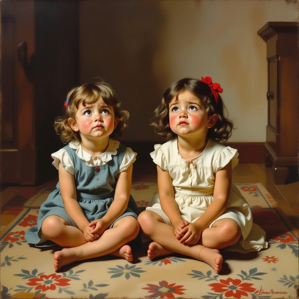 Children Crying Together: An Emotive Scene