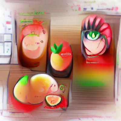 apple orange banana strawberry watermelon colourful