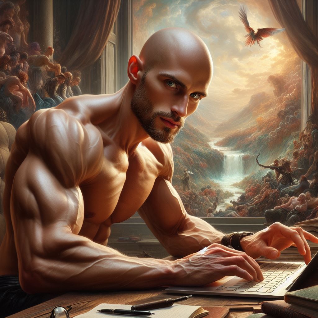 Hard at work writing