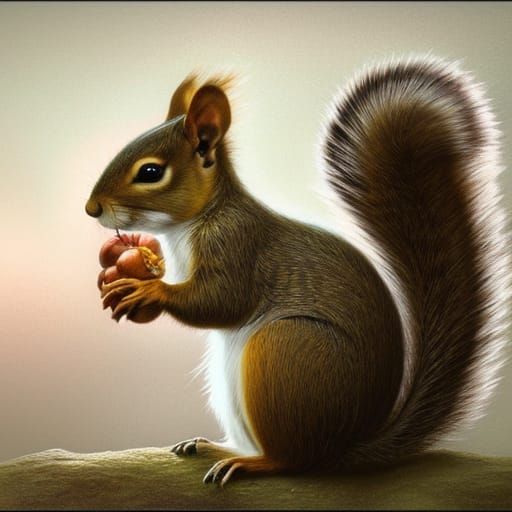 Beautiful Squirrel holding acorns - AI Generated Artwork - NightCafe ...